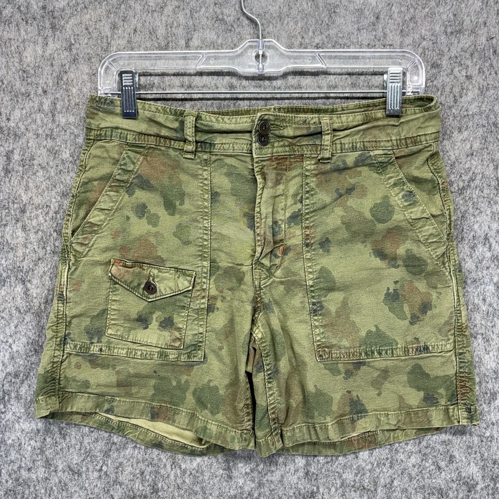 Anthropologie Wanderer Utility Shorts Women's 27 Fatigue Camouflage Green Pocket